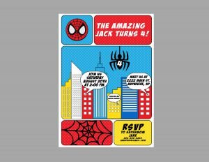 spiderman birthday party invitation