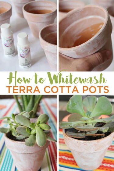 How to whitewash terra cotta planters